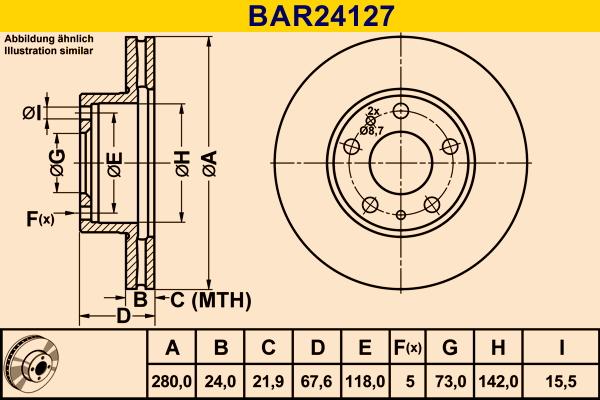 Barum BAR24127 - Тормозной диск autosila-amz.com