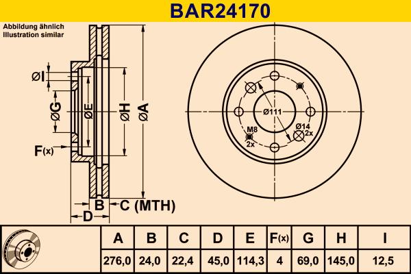 Barum BAR24170 - Тормозной диск autosila-amz.com