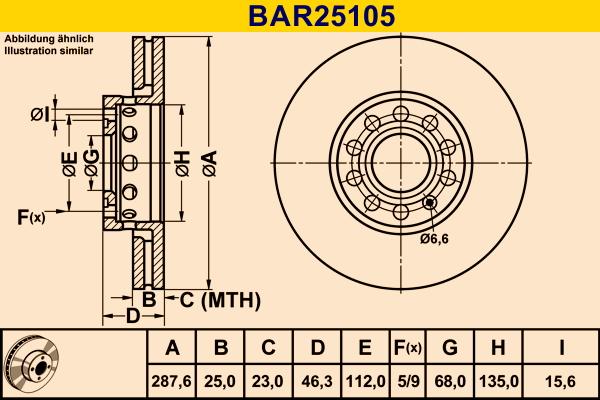 Barum BAR25105 - Тормозной диск autosila-amz.com