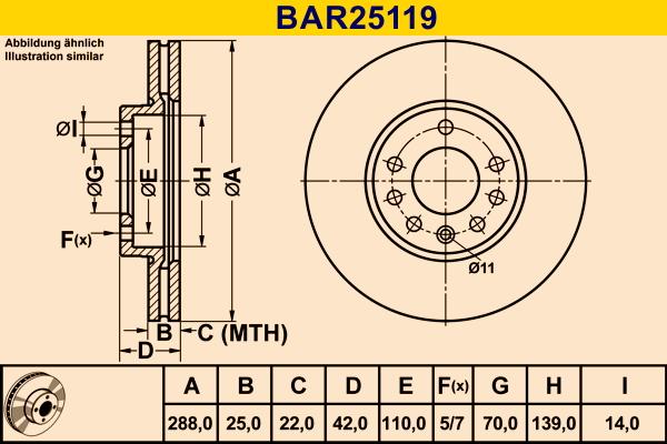 Barum BAR25119 - Тормозной диск autosila-amz.com