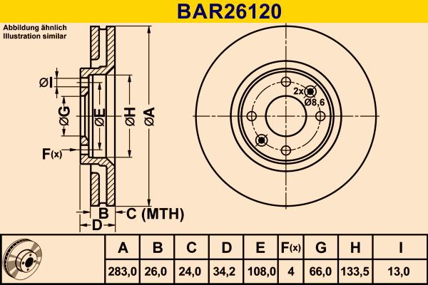 Barum BAR26120 - Тормозной диск autosila-amz.com