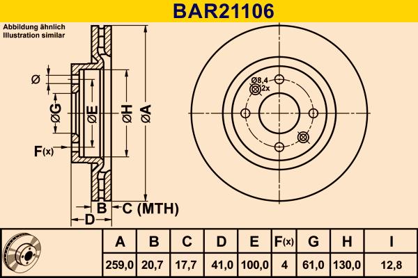 Barum BAR21106 - Тормозной диск autosila-amz.com