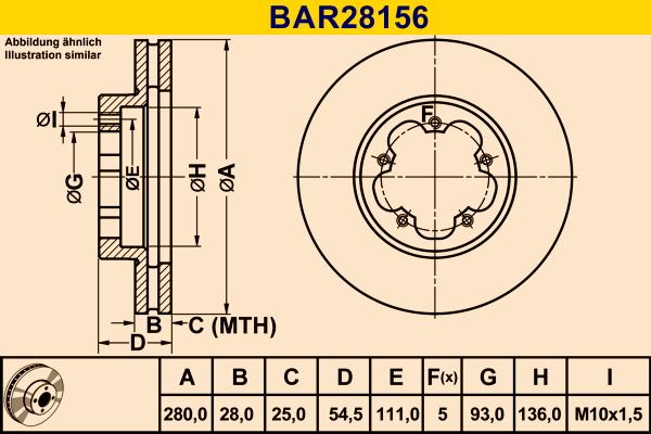 Barum BAR28156 - Тормозной диск autosila-amz.com