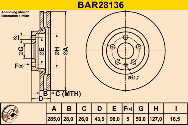 Barum BAR28136 - Тормозной диск autosila-amz.com