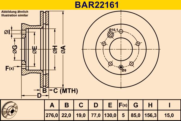 Barum BAR22161 - Тормозной диск autosila-amz.com