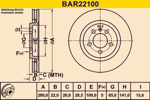 Barum BAR22100 - Тормозной диск autosila-amz.com