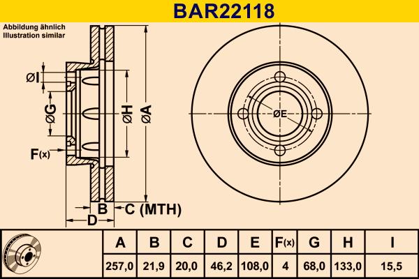 Barum BAR22118 - Тормозной диск autosila-amz.com