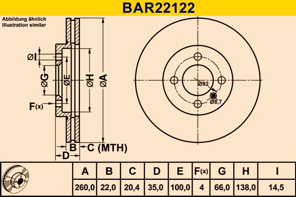 Barum BAR22122 - Тормозной диск autosila-amz.com