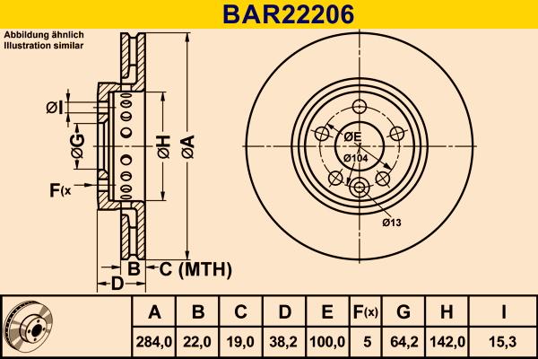 Barum BAR22206 - Тормозной диск autosila-amz.com