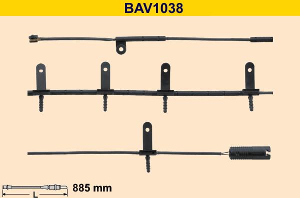 Barum BAV1038 - Сигнализатор, износ тормозных колодок autosila-amz.com