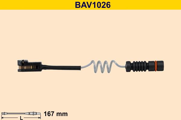 Barum BAV1026 - Сигнализатор, износ тормозных колодок autosila-amz.com