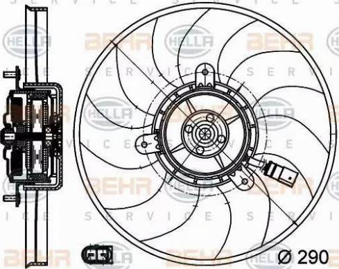 BEHR HELLA Service 8EW 351 040-081 - Вентилятор, охлаждение двигателя autosila-amz.com