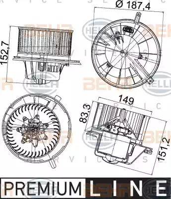 BEHR HELLA Service 8EW 351 043-211 - Вентилятор салона autosila-amz.com