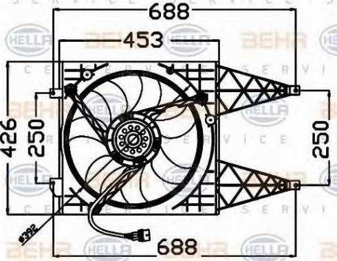 BEHR HELLA Service 8EW 351 042-551 - Вентилятор, охлаждение двигателя autosila-amz.com