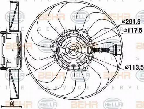 BEHR HELLA Service 8EW 351 039-781 - Вентилятор, охлаждение двигателя autosila-amz.com