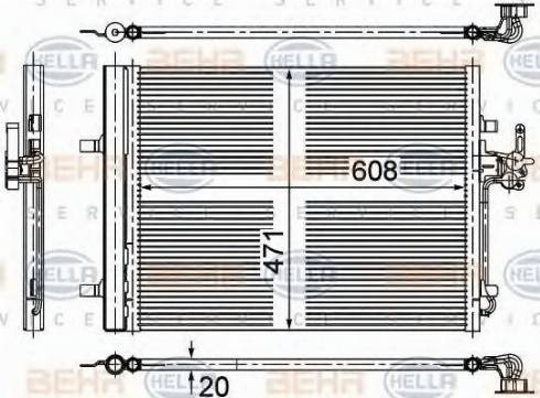 BEHR HELLA Service 8FC 351 000-331 - Конденсатор кондиционера autosila-amz.com