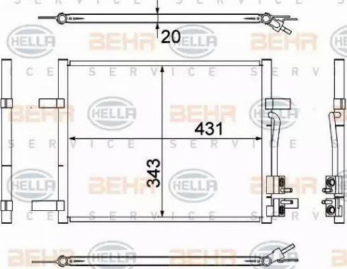 BEHR HELLA Service 8FC 351 304-791 - Конденсатор кондиционера autosila-amz.com