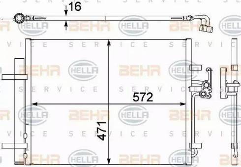 BEHR HELLA Service 8FC 351 303-201 - Конденсатор кондиционера autosila-amz.com