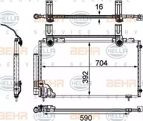 BEHR HELLA Service 8FC 351 303-761 - Конденсатор кондиционера autosila-amz.com