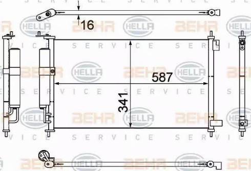 BEHR HELLA Service 8FC 351 307-791 - Конденсатор кондиционера autosila-amz.com