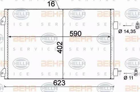 BEHR HELLA Service 8FC 351 310-791 - Конденсатор кондиционера autosila-amz.com