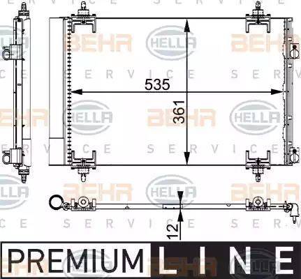 BEHR HELLA Service 8FC 351 317-564 - Конденсатор кондиционера autosila-amz.com