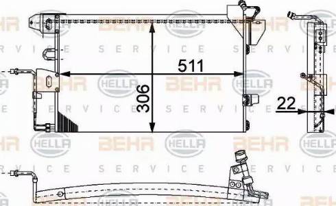 BEHR HELLA Service 8FC 351 317-311 - Конденсатор кондиционера autosila-amz.com