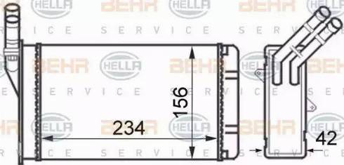 BEHR HELLA Service 8FH 351 024-301 - Теплообменник, отопление салона autosila-amz.com