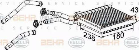 BEHR HELLA Service 8FH 351 315-631 - Теплообменник, отопление салона autosila-amz.com