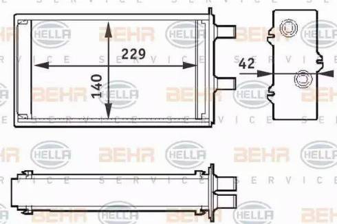 BEHR HELLA Service 8FH 351 311-001 - Теплообменник, отопление салона autosila-amz.com