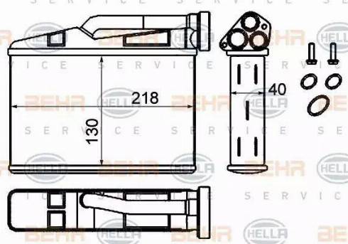 BEHR HELLA Service 8FH 351 333-204 - Теплообменник, отопление салона autosila-amz.com