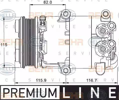 BEHR HELLA Service 8FK 351 334-061 - Компрессор кондиционера autosila-amz.com