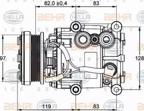 BEHR HELLA Service 8FK 351 334-001 - Компрессор кондиционера autosila-amz.com