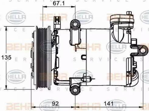 BEHR HELLA Service 8FK 351 334-021 - Компрессор кондиционера autosila-amz.com