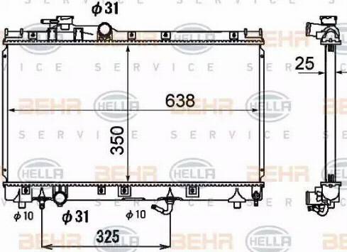 BEHR HELLA Service 8MK 376 790-161 - Радиатор, охлаждение двигателя autosila-amz.com