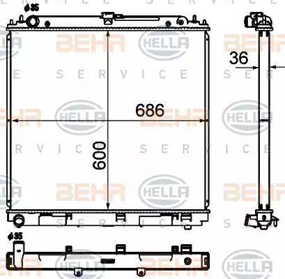 BEHR HELLA Service 8MK 376 790-311 - Радиатор, охлаждение двигателя autosila-amz.com