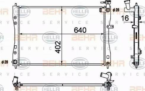 BEHR HELLA Service 8MK 376 790-321 - Радиатор, охлаждение двигателя autosila-amz.com