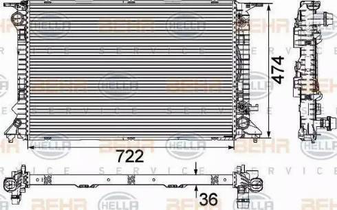 BEHR HELLA Service 8MK 376 745-651 - Радиатор, охлаждение двигателя autosila-amz.com