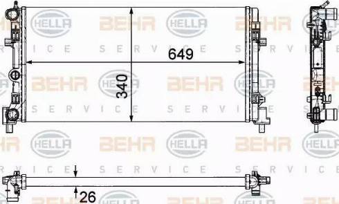 BEHR HELLA Service 8MK 376 754-284 - Радиатор, охлаждение двигателя autosila-amz.com