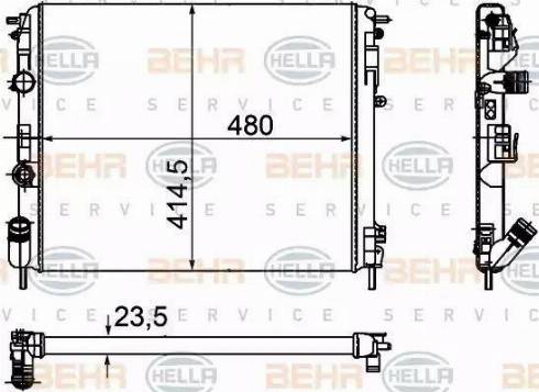 BEHR HELLA Service 8MK 376 755-341 - Радиатор, охлаждение двигателя autosila-amz.com