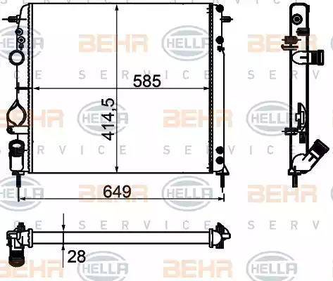 BEHR HELLA Service 8MK 376 755-361 - Радиатор, охлаждение двигателя autosila-amz.com