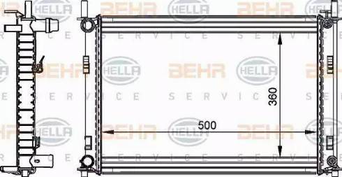 BEHR HELLA Service 8MK 376 764-301 - Радиатор, охлаждение двигателя autosila-amz.com