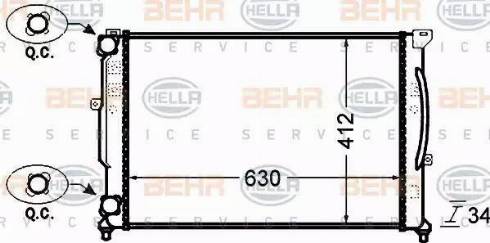 BEHR HELLA Service 8MK 376 766-354 - Радиатор, охлаждение двигателя autosila-amz.com