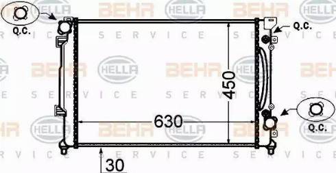 BEHR HELLA Service 8MK 376 766-231 - Радиатор, охлаждение двигателя autosila-amz.com