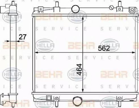 BEHR HELLA Service 8MK 376 767-141 - Радиатор, охлаждение двигателя autosila-amz.com