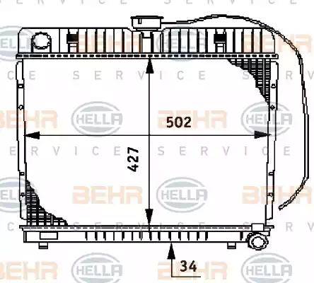 BEHR HELLA Service 8MK 376 706-191 - Радиатор, охлаждение двигателя autosila-amz.com