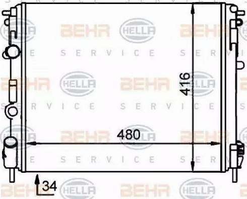 BEHR HELLA Service 8MK 376 701-704 - Радиатор, охлаждение двигателя autosila-amz.com