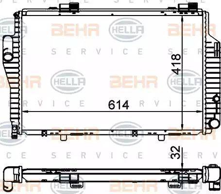 BEHR HELLA Service 8MK 376 701-714 - Радиатор, охлаждение двигателя autosila-amz.com