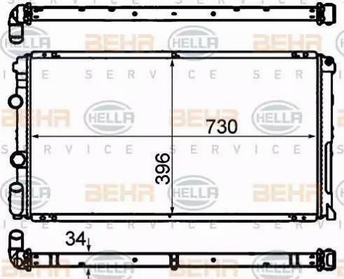 BEHR HELLA Service 8MK 376 708-451 - Радиатор, охлаждение двигателя autosila-amz.com