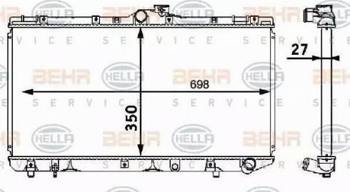 BEHR HELLA Service 8MK 376 708-161 - Радиатор, охлаждение двигателя autosila-amz.com